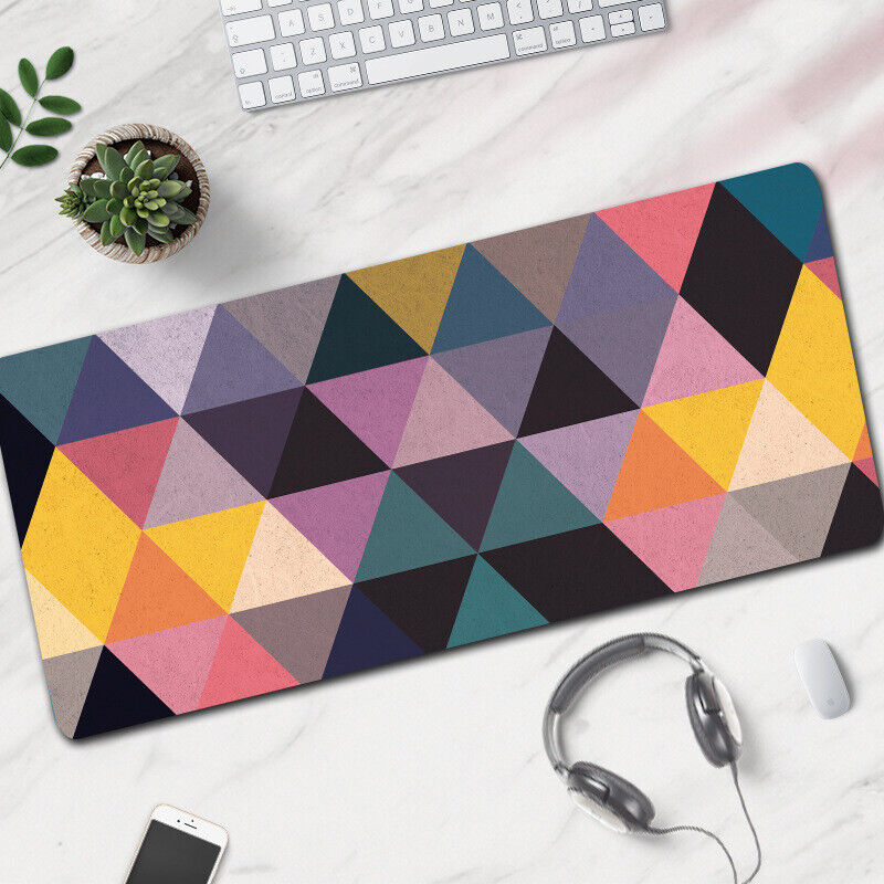 Large Size Mouse Pad Colorful Triangle Desk Mat Non-Slip Keyboard Pad USA