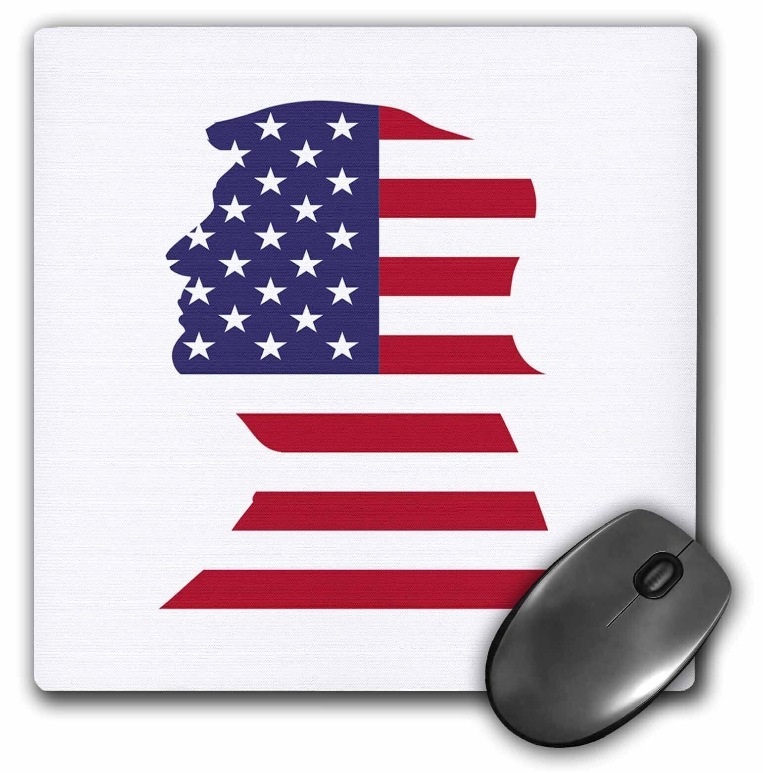 3dRose USA American Flag Stars and Stripes-Patriotic Shape-Donald Trump-White Mo