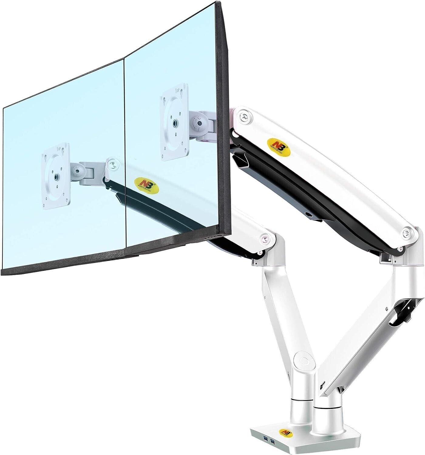 Dual Monitor Desk Mount Stand Full Motion Swivel Arm Fits 2 x 32\