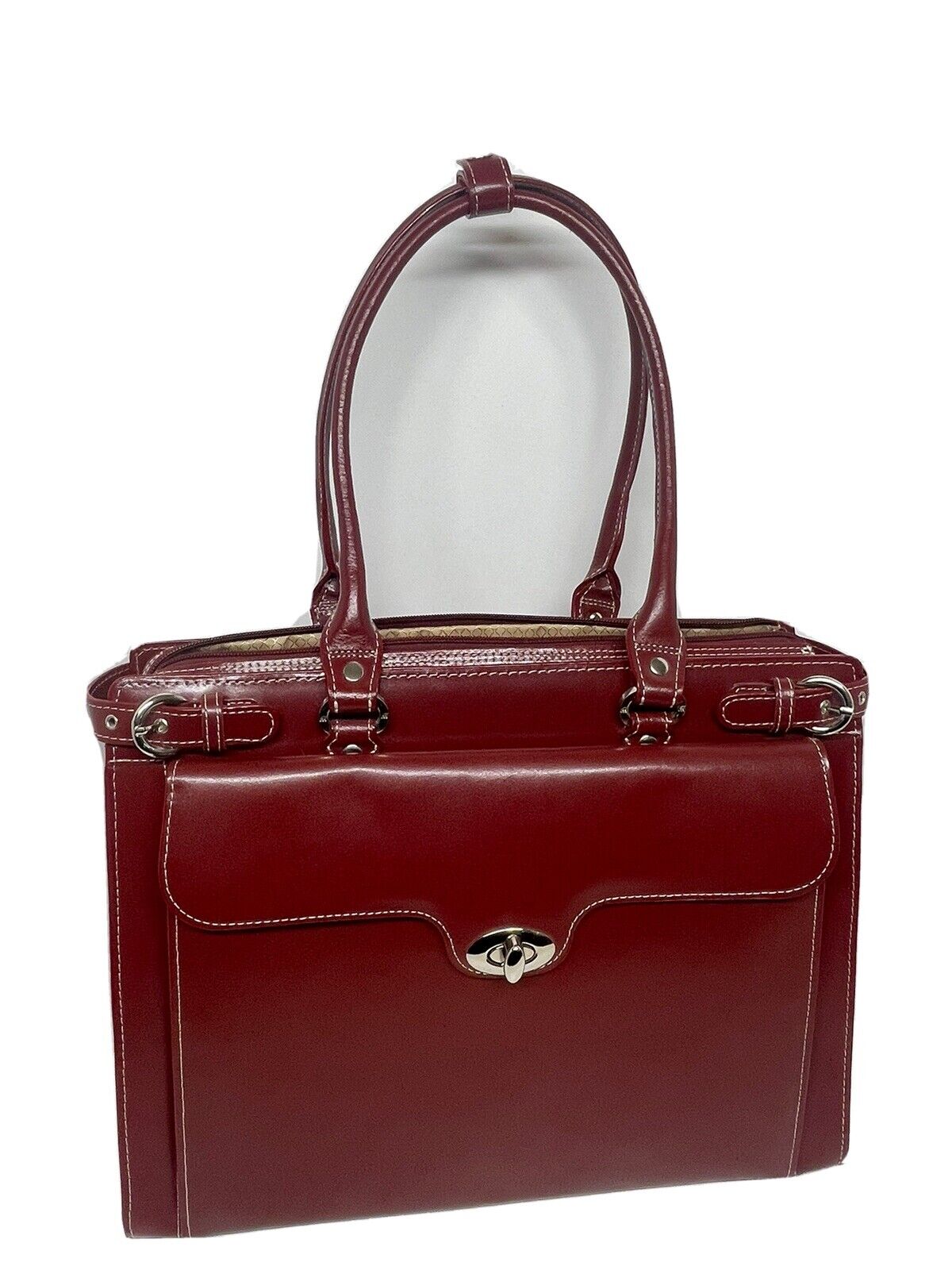 McKlein W Series Laptop Briefcase Red Leather (94836)