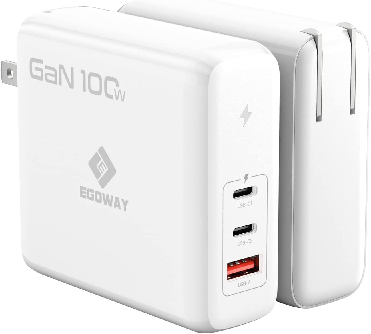 EGOWAY 100W USB C pd Charger，GaN Fast Power Delivery Adapter For iPhone
