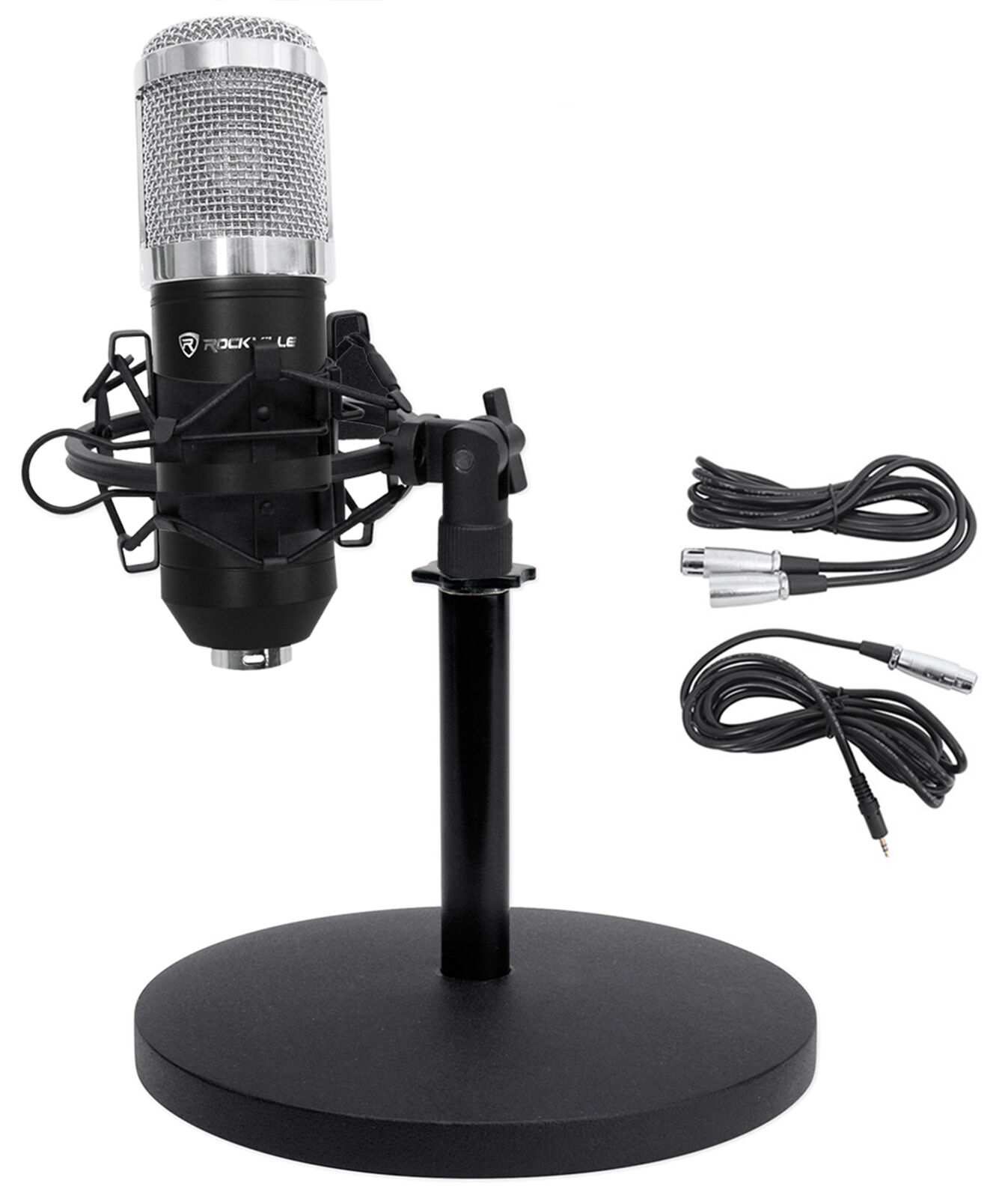 Rockville RCM01 Studio Podcast Recording Microphone+Samson Desktop Mic Stand