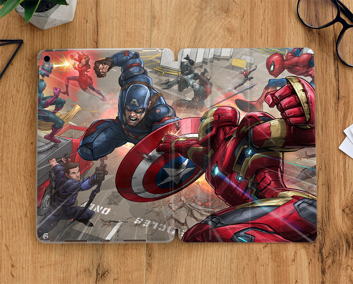 Captain America vs Iron Man iPad case with display screen for all iPad models