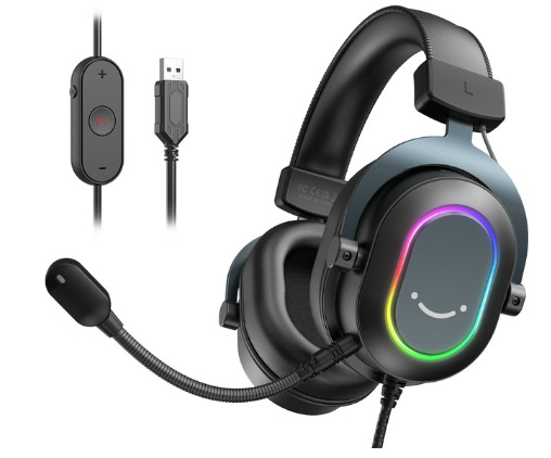 Dynamic RGB Gaming Music Headset with Mic Over-Ear Headphone 7.1 Surround Sound