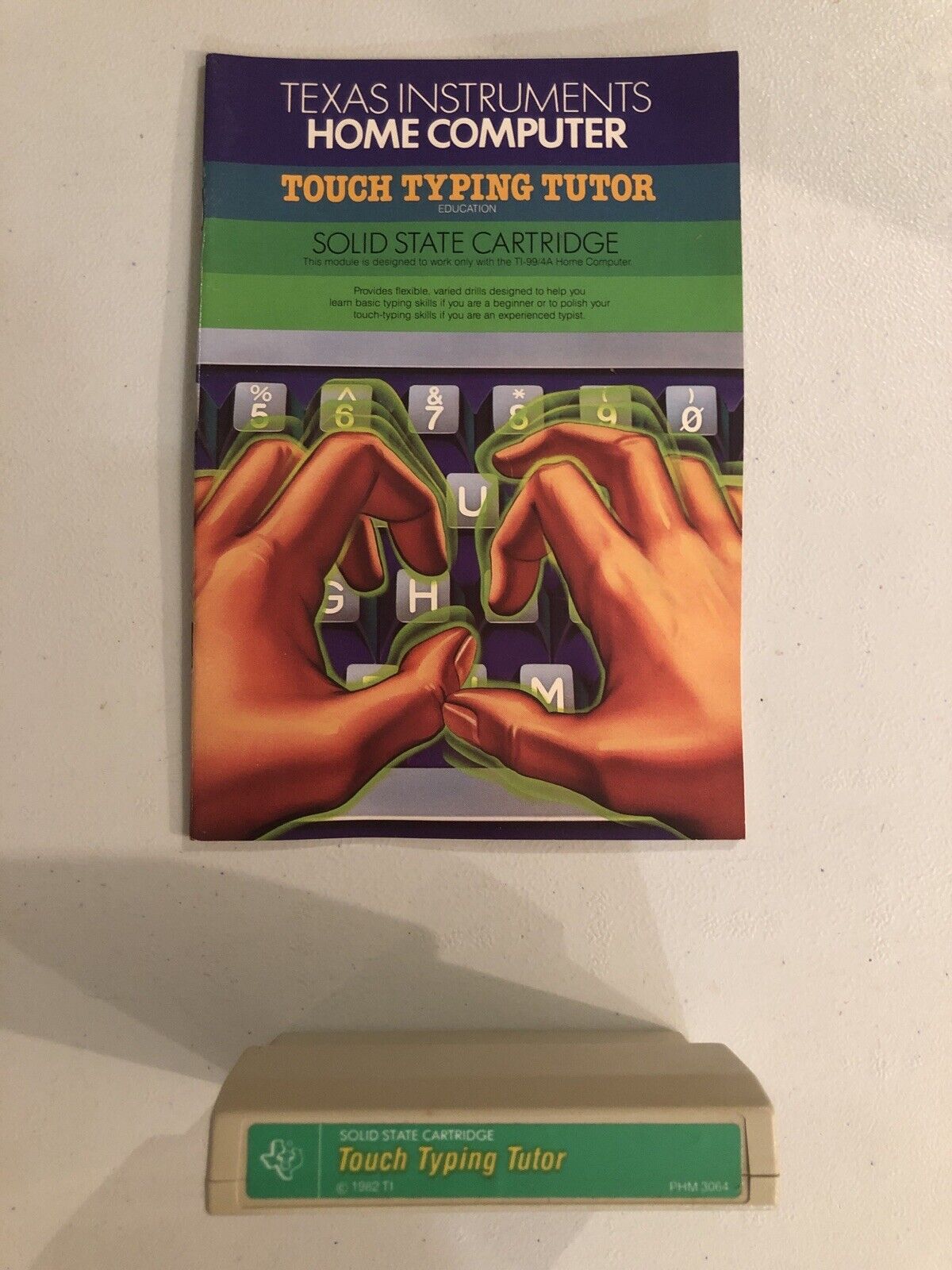 RARE VINTAGE Texas Instruments Touch Typing Tutor Video Game W Manual TI-99 4A