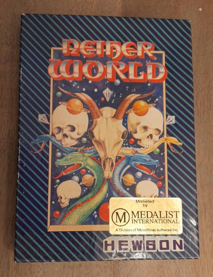 Nether World - Commodore 64 128 game on disk in original box /w manuals working
