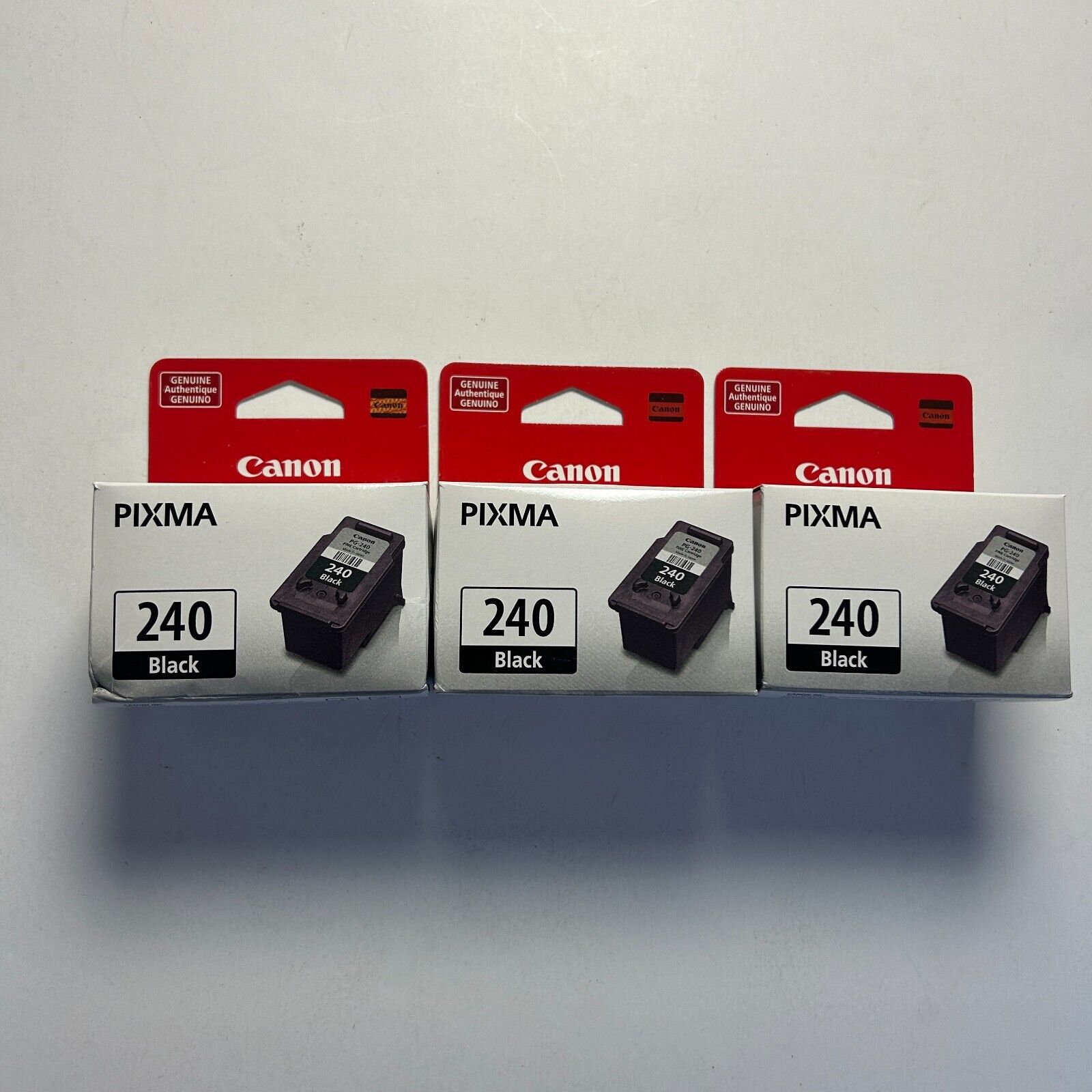Lot of 3 Genuine Canon Pixma PG240 Black Ink Cartridge PG-240 OEM New Sealed Box