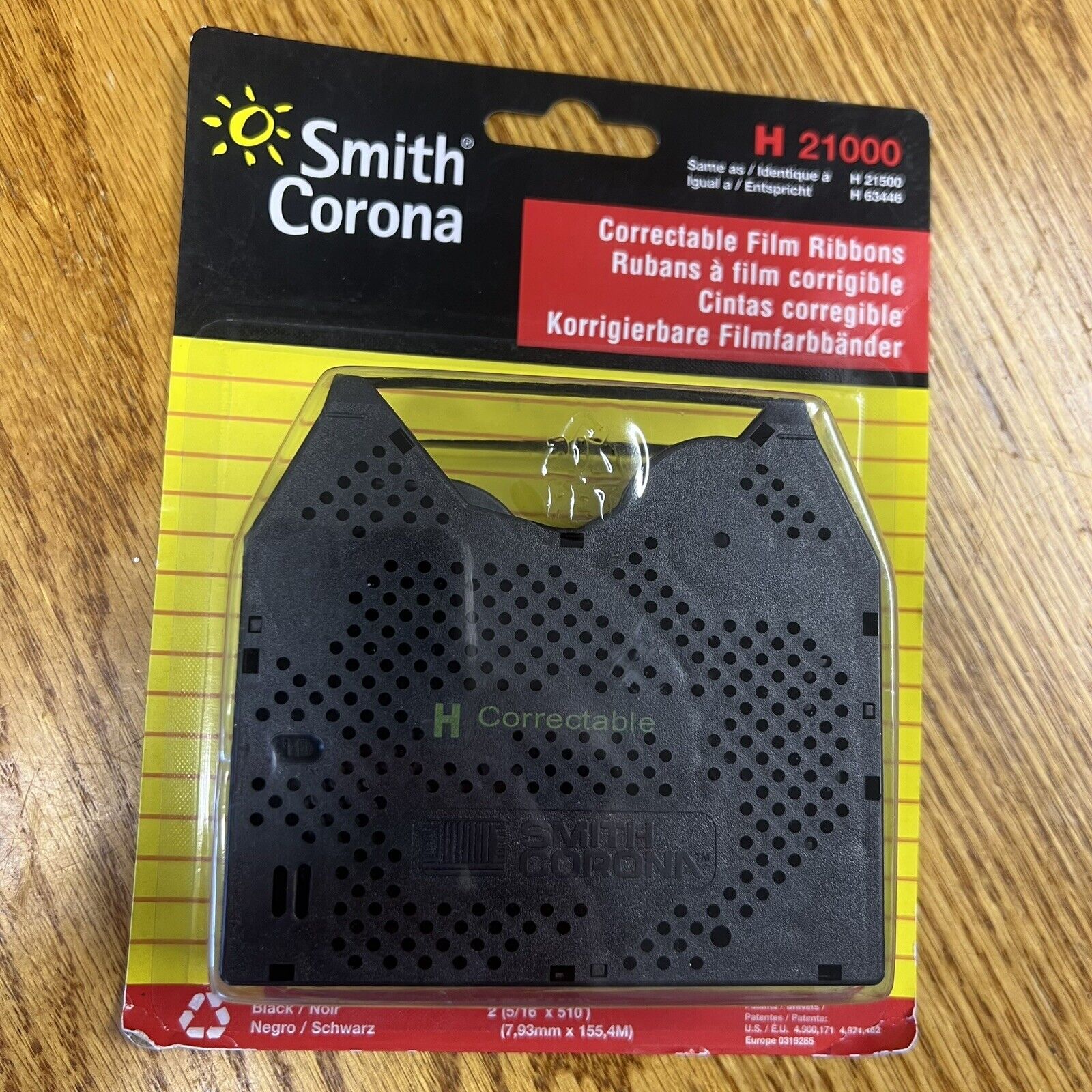 NEW SMITH CORONA H 21000 21500 Correctable Typewriter Film Ribbons Black 2 Pack