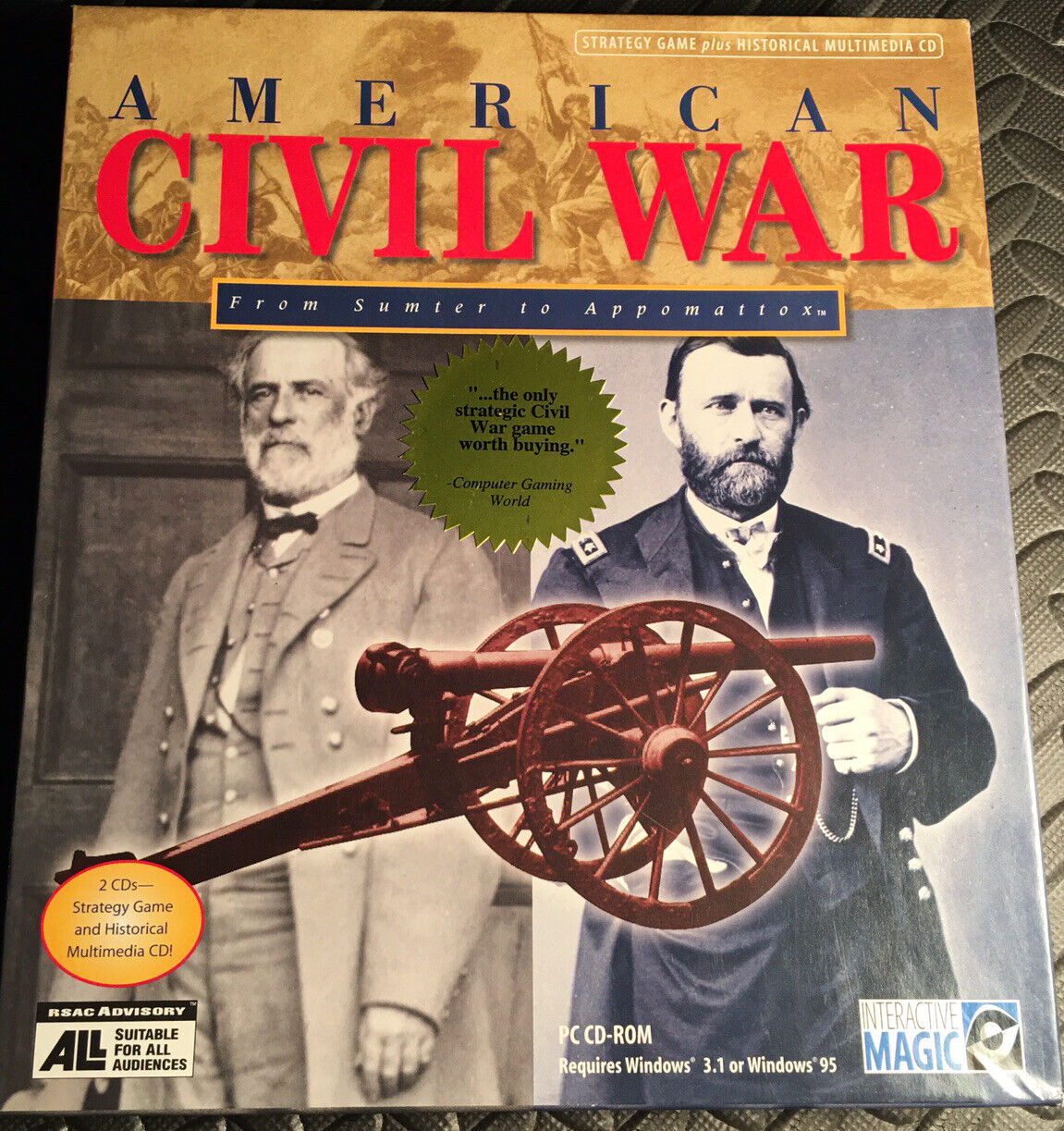 American Civil War from Sumter to Appomattox Vintage PC Game 1996 Win 95 Win 3.1