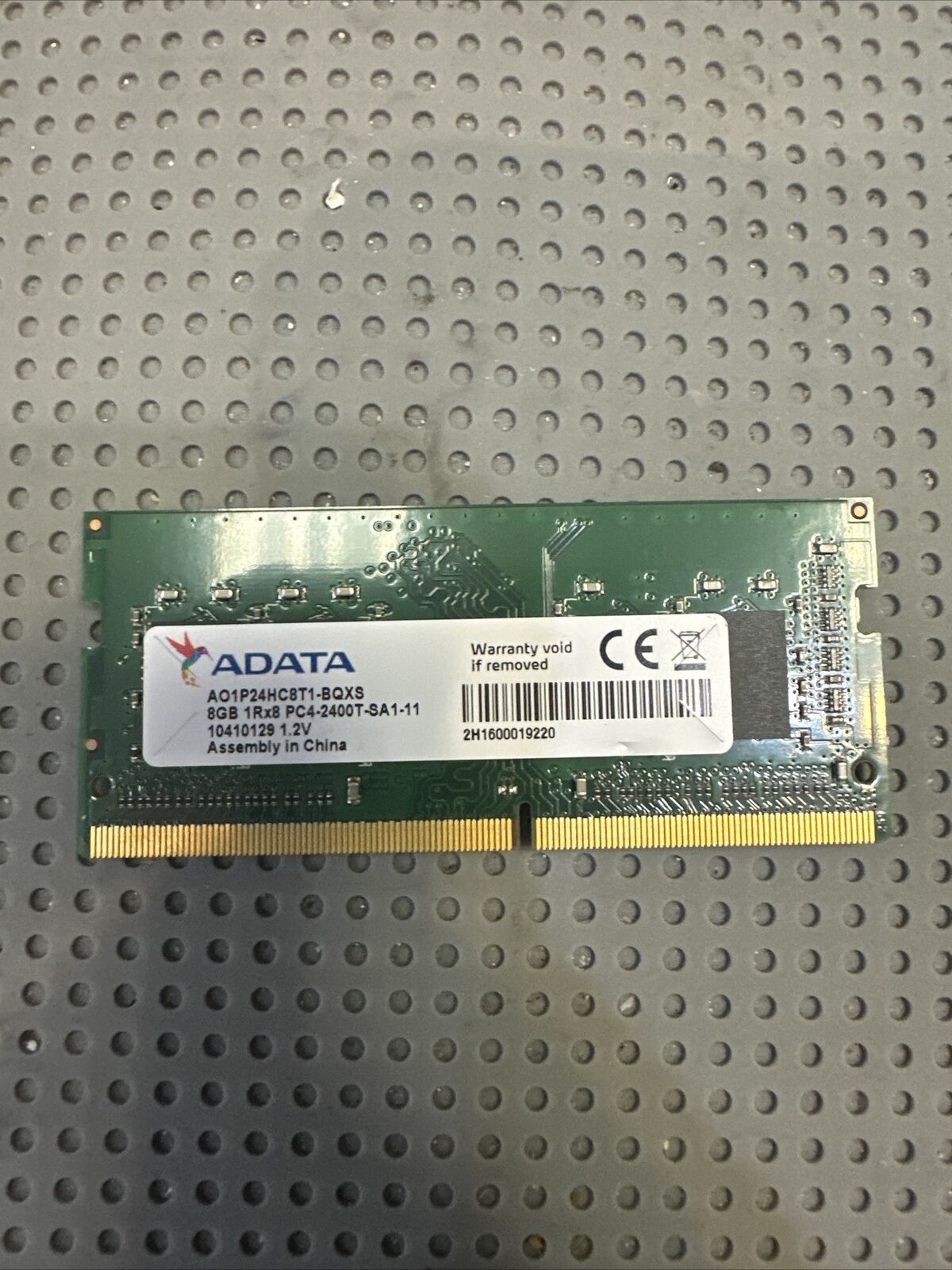 USED ADATA AO1P24HC8T1-BQXS 8 GB (1x8GB) PC4-2400T Laptop Memory Ram 1Rx8