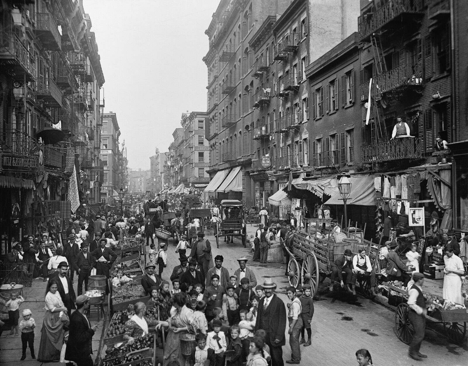 Mulberry Street in New York City\'s 1900 Mousepad Computer Mouse Pad  7 x 9