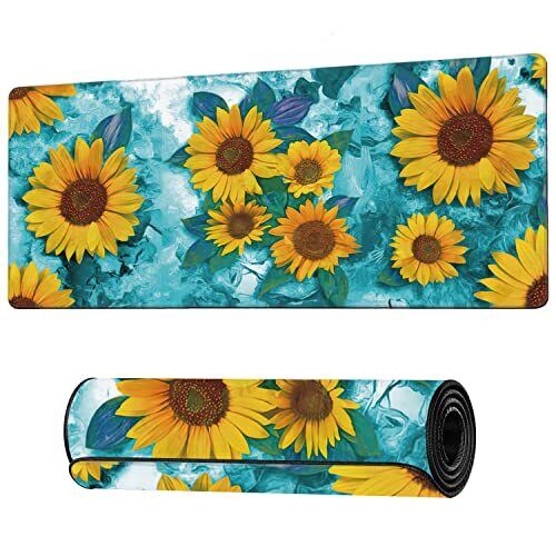 Modern Abstract Art Sunflowers Gaming Mouse Pad XXL Large Desk Mouse Pad Keyb...