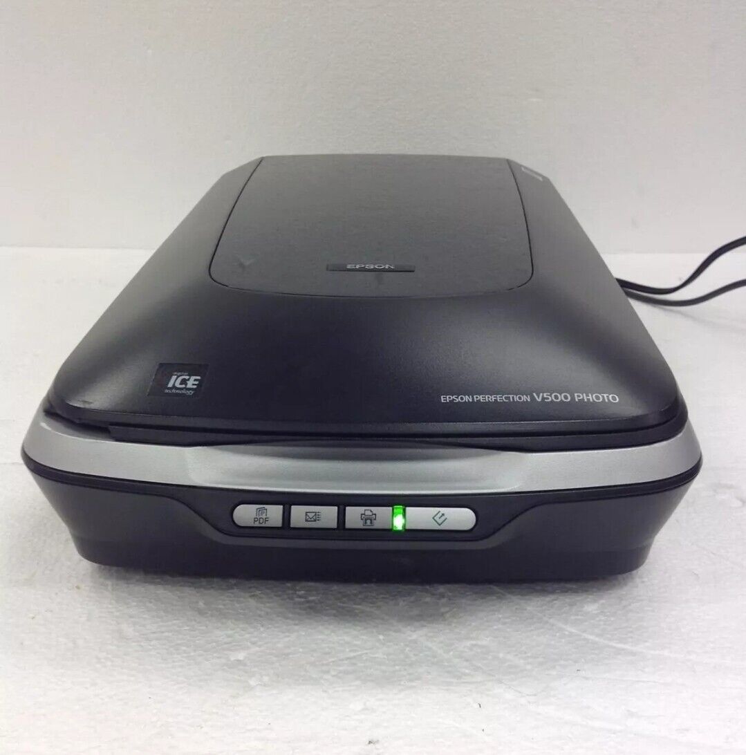 EPSON Perfection V500 Photo Scanner J251A with ADF with AC Adapter, WORKING