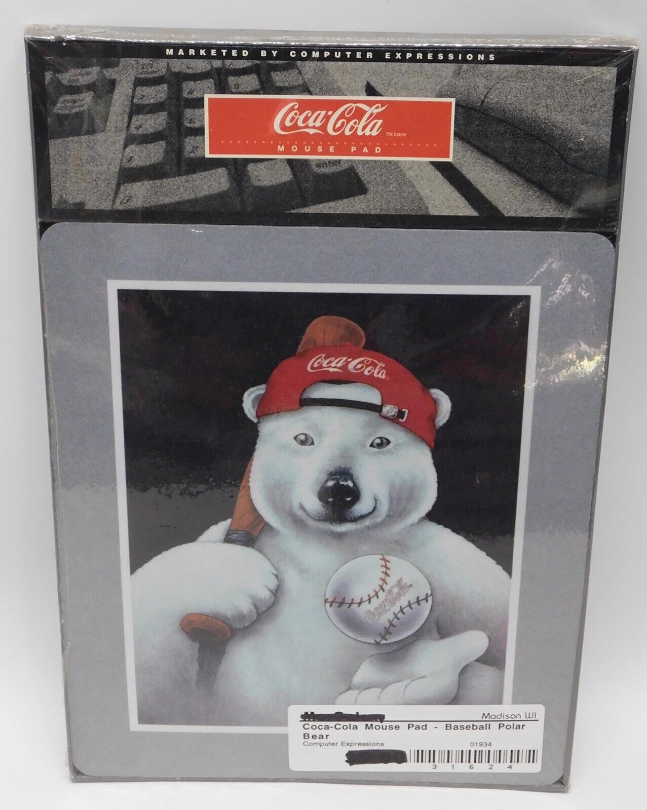Vintage Mouse Pad: NIB - Coca-Cola - 1997 Baseball Bear