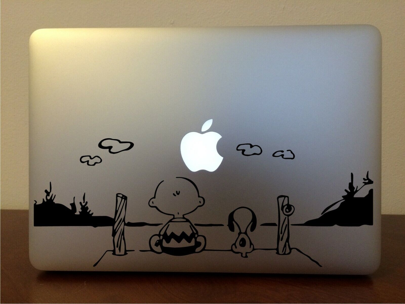 Charlie Brown and Snoopy Decal - Mac Apple Logo Laptop Vinyl Sticker Peanuts 