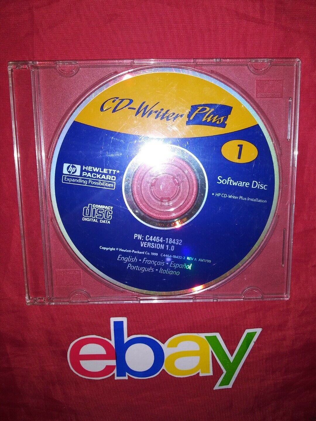 HP software installation disc CD-Writer Plus version 1.0 C4464-18432 GREAT 