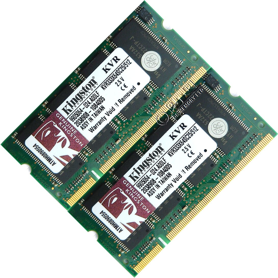 1GB (2x512MB) DDR-333 PC2700 Laptop (SODIMM) Memory RAM KIT 200-pin