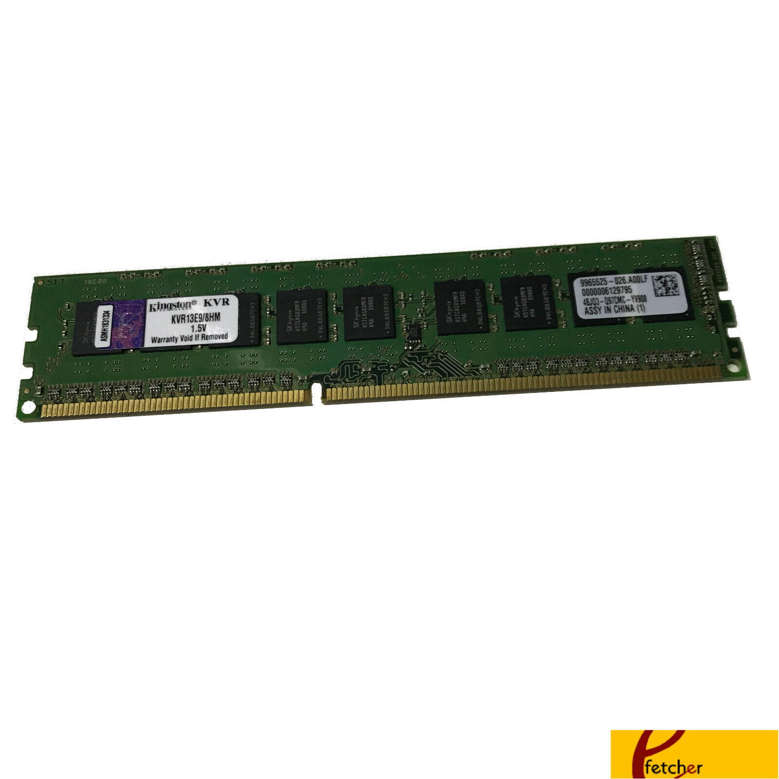 Kingston PC3-10600 8 GB DIMM 1333 MHz PC3-10600 DDR3 SDRAM Memory (KVR13E9/8)