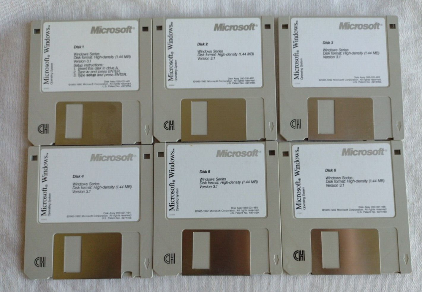 Lot of 6 Vintage 1992 Microsoft Windows Op System 3.5\