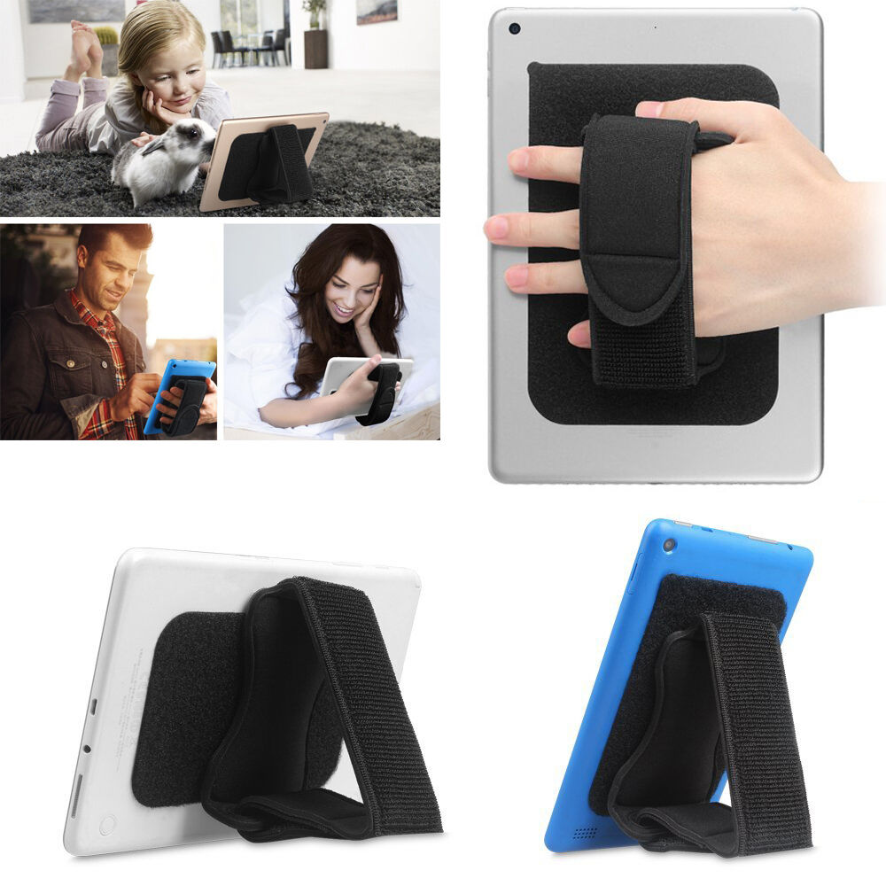 Universal Tablet Hand Strap Holder Detachable Padded Hook & Loop for iPad/Galaxy