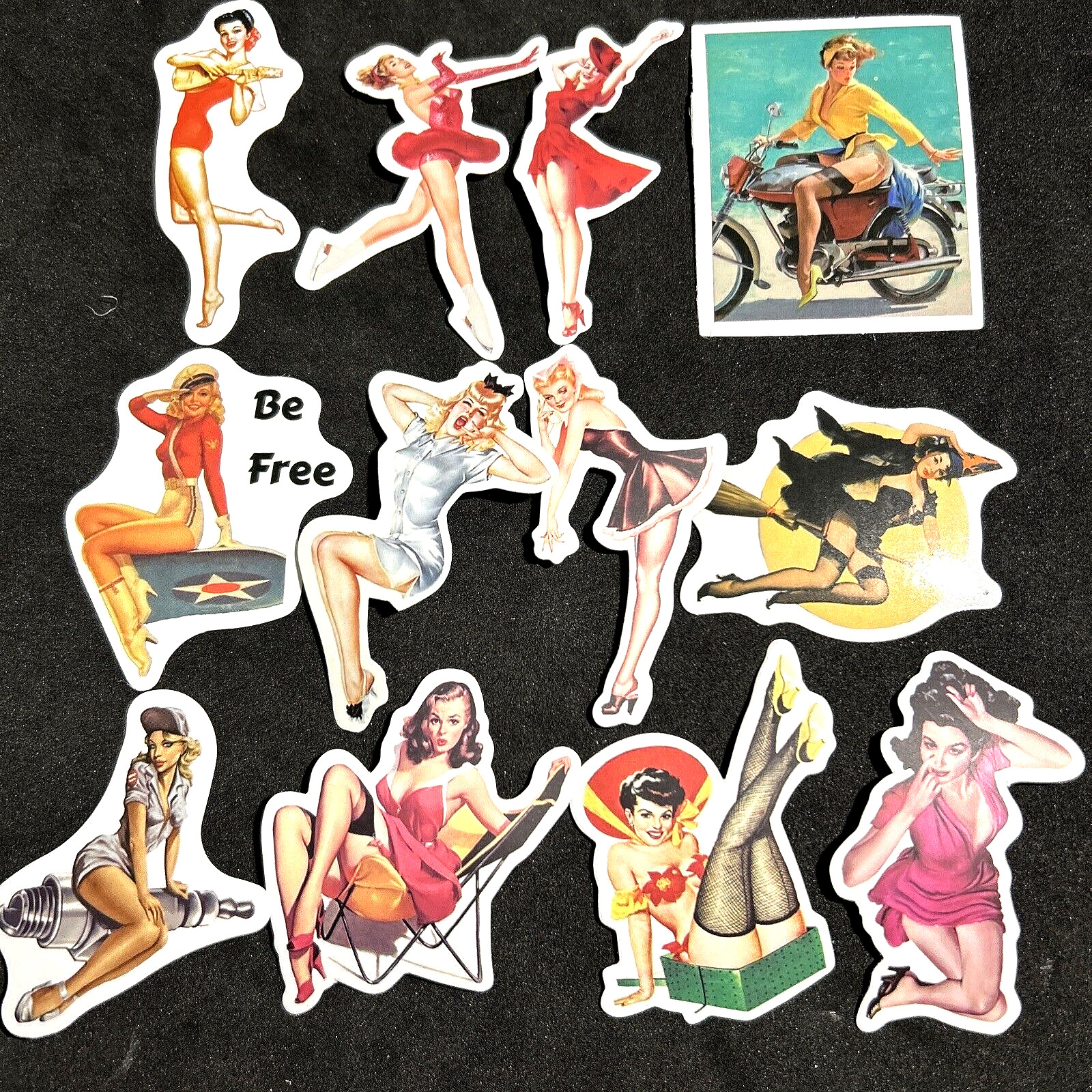 VINTAGE CLASSIC SEXY LADIES-12 Lot STICKERS-PHONE-LAPTOP GREAT DEAL