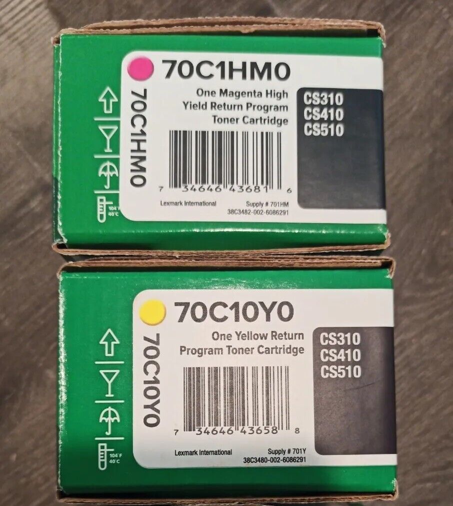 Lot of 2 Genuine Lexmark 70C10Y0 70C1HM0  High Yield Toners 3000 pages each New