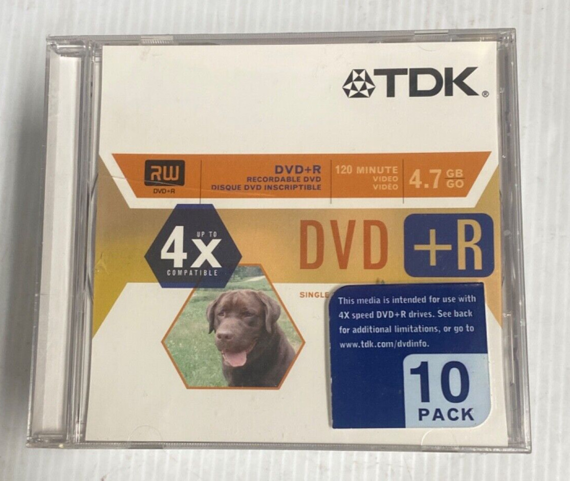 NEW TDK DVD-RW Recordable 10 Pack 4X 4.7 GB 120Min *SEALED (FC210-4Q2366