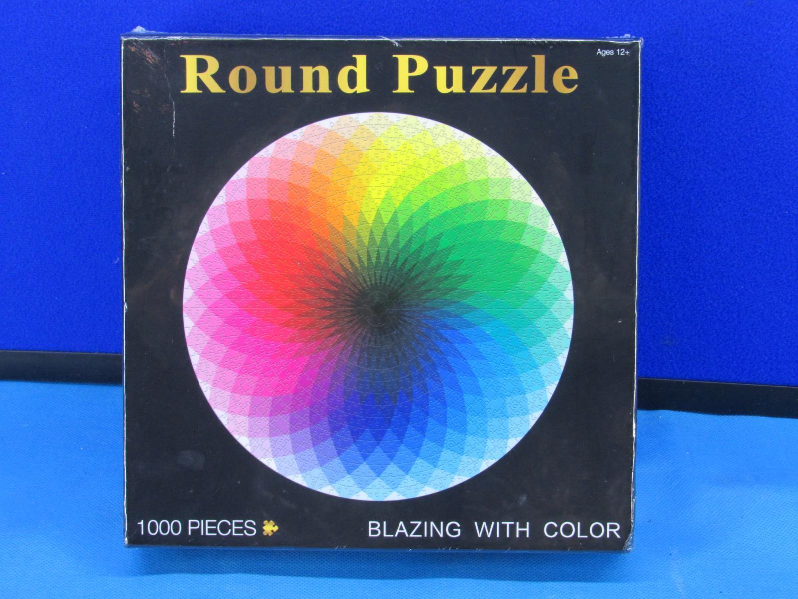 New Sealed Honley Toy Puzzle 1000 Pc Jigsaw BLAZING WITH COLOR Round Puzzle