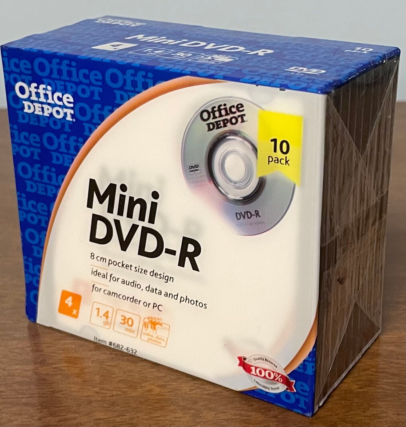 10 Pack of Office Depot Mini DVD-R Discs with Cases - New Sealed - Gamecube Size
