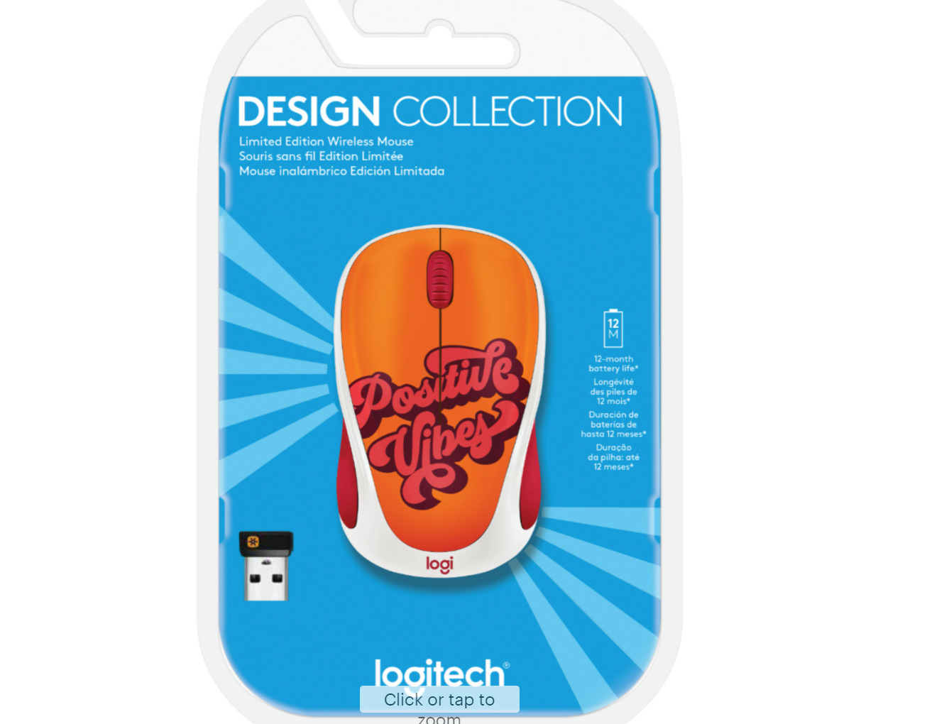 Logitech Design Collection Limited Edition Wireless Compact Mouse Positive Vibes