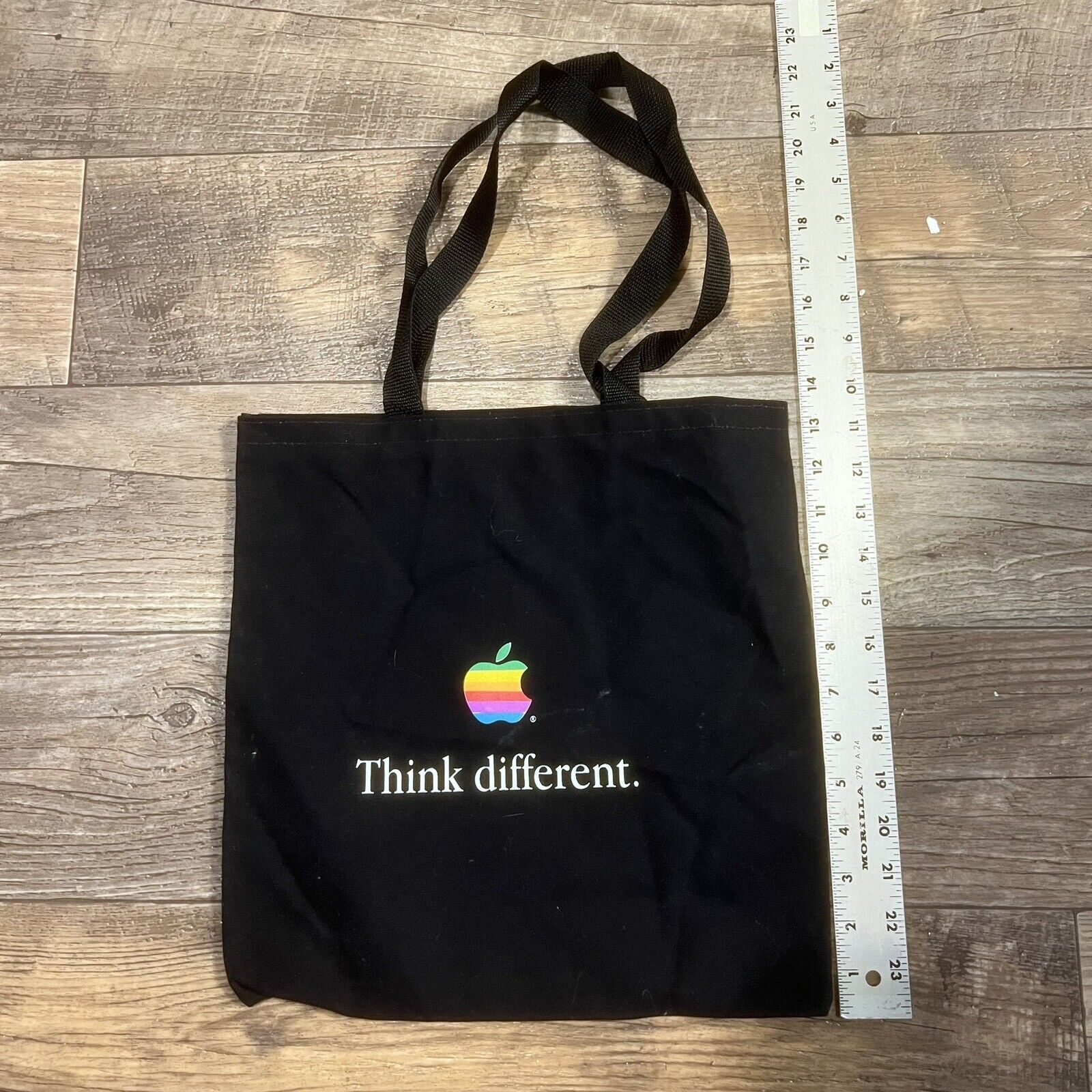 Vintage Apple Mac 90s Rare Black Tote Bag 13 X 13