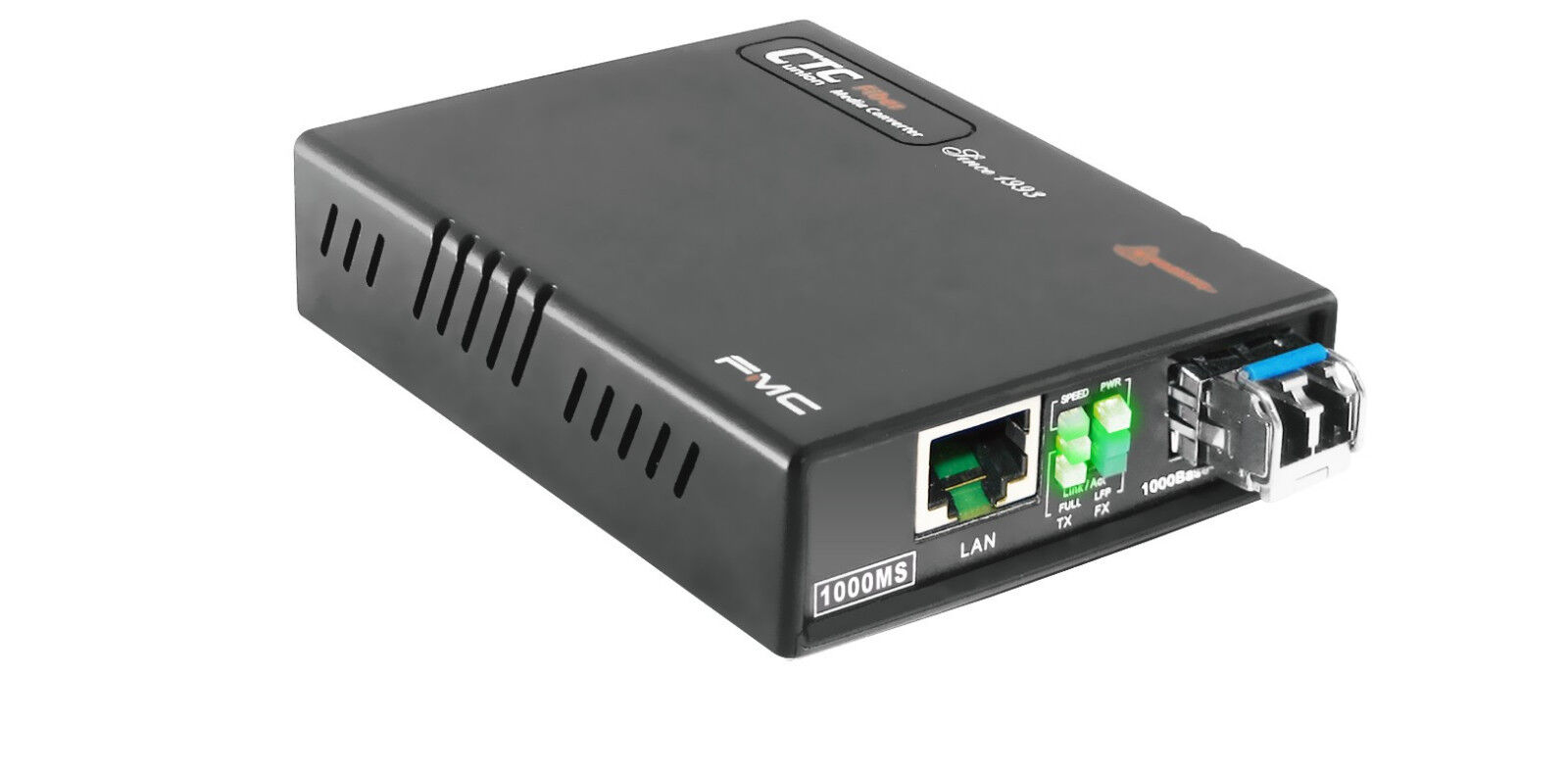 Gigabit Ethernet to single-mode 1000Base-ZX fiber media converter un-managed 80K