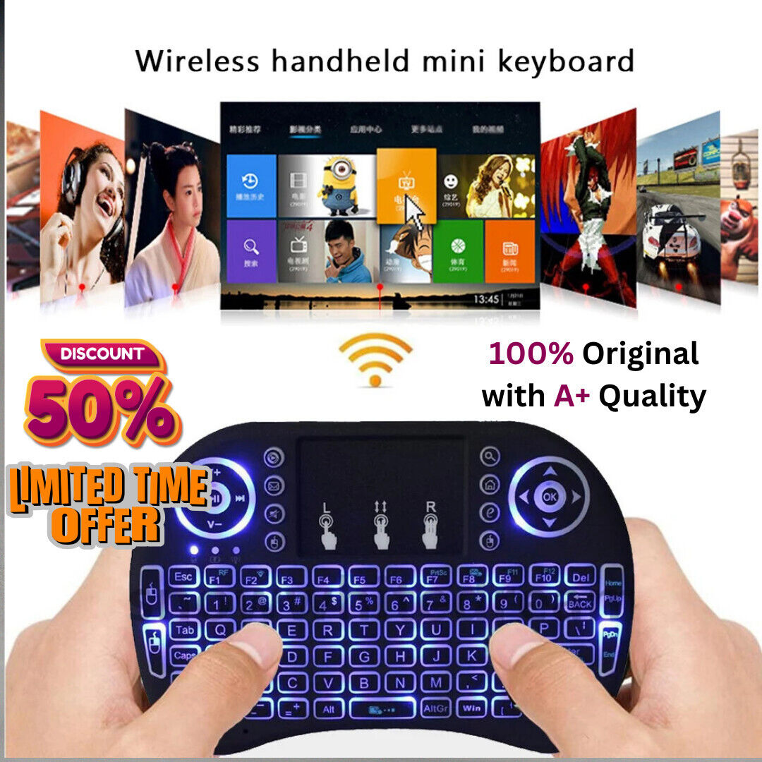 Mini Wireless Keyboard 2.4G with Touchpad Backlit Wireles Keyboard for PC TV Box