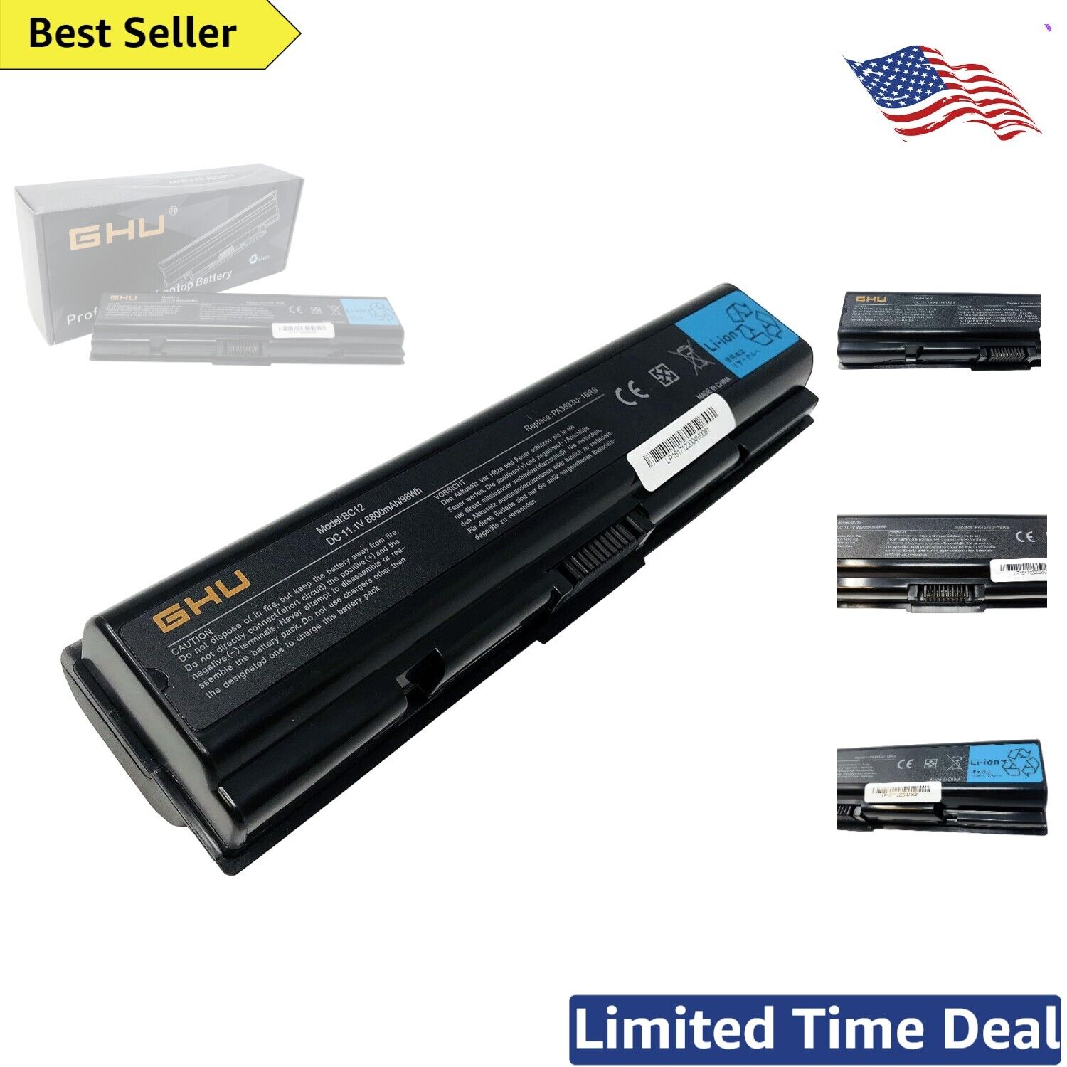 High Capacity Laptop Battery - Compatible with Toshiba Satellite A200 A205 A2...