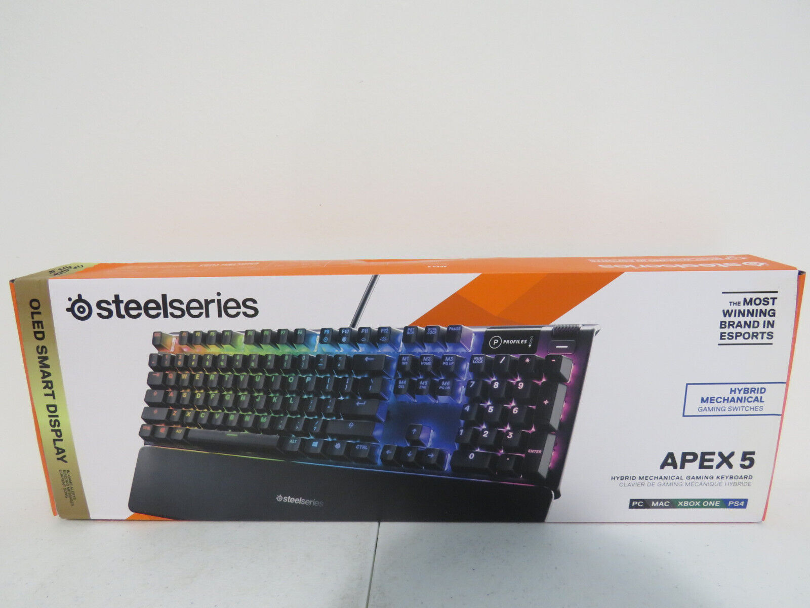 SteelSeries Apex 5 Hybrid Mechanical Gaming Keyboard Per-Key RGB NEW SEALED
