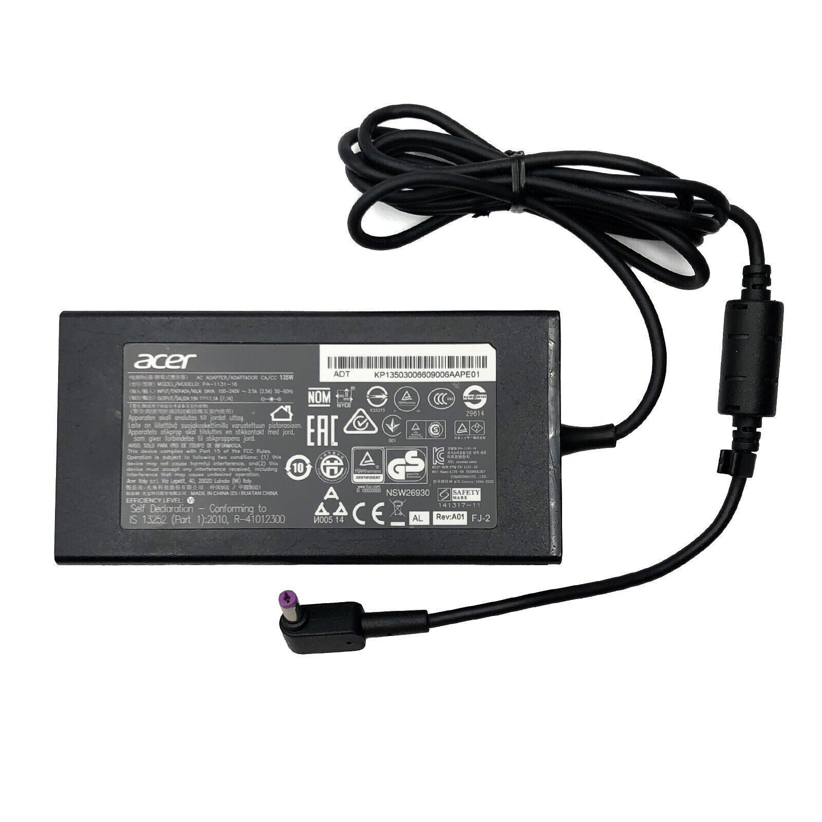 Genuine Acer Nitro 5 AN515-57 AN517-54 AC/DC Adapter Charger & Power Cord 135W