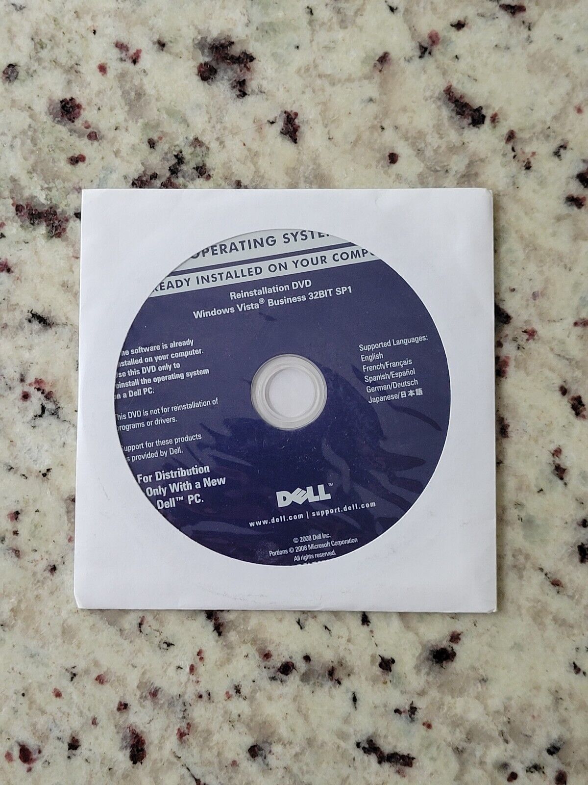 Dell Microsoft Windows Vista Business 32BIT SP1 Reinstallation DVD ☆ New ☆
