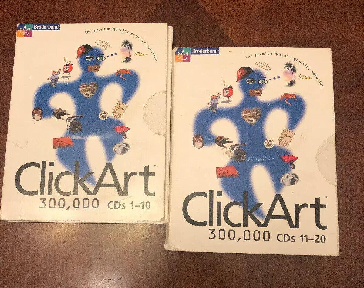 Broderbund ClickArt Software 300,000 Images CD Reference Graphic Art Windows
