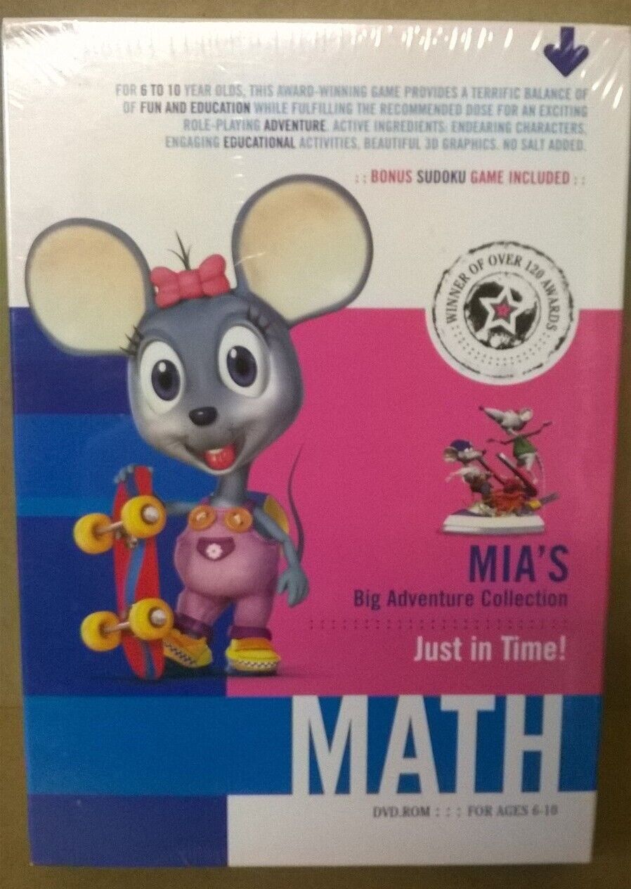Software PC Kutoka Mia\'s Big Math Adventure Just In Time Ages 6-10 2002 Box