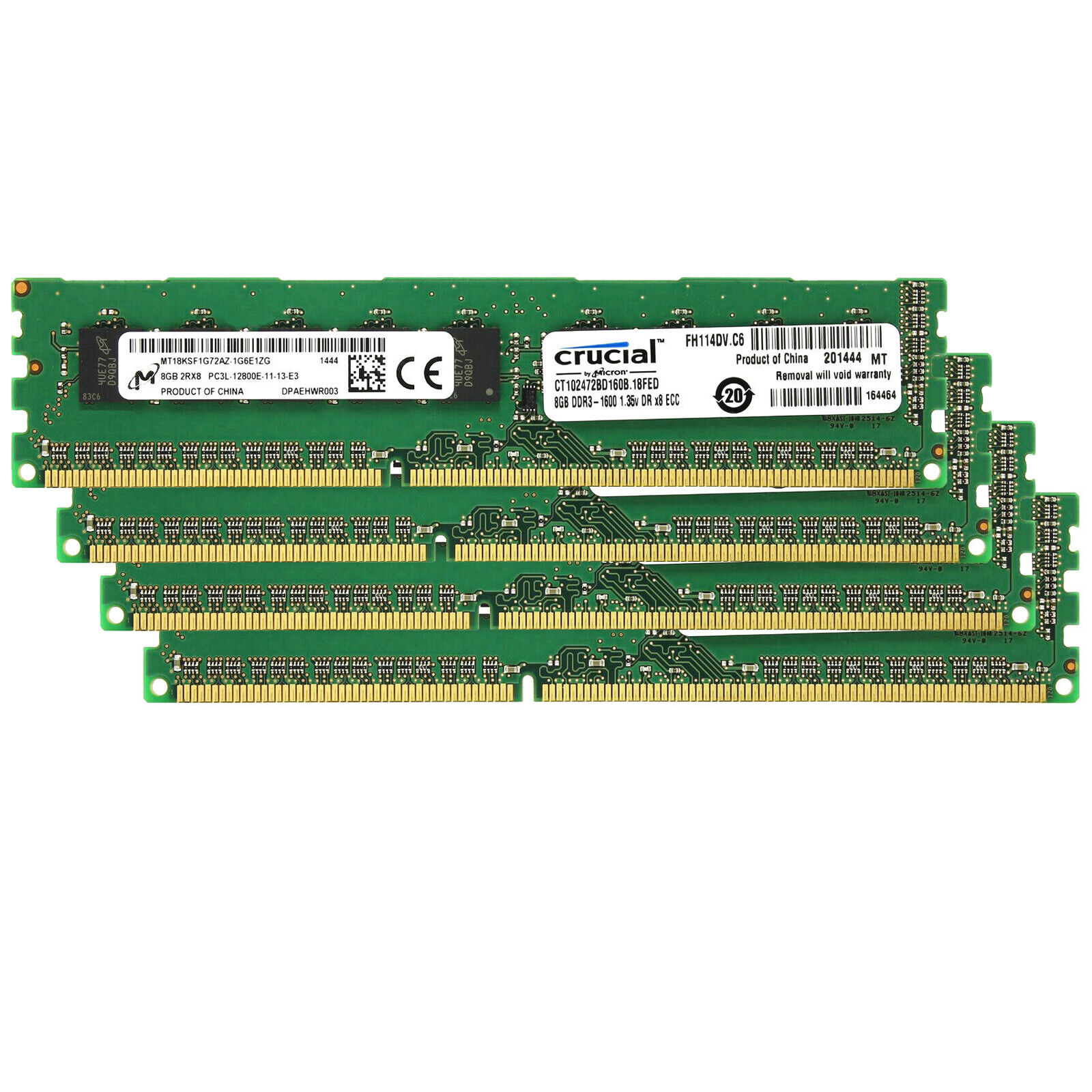 Crucial KIT 32GB(4 x 8GB) DDR3L 1600MHz ECC PC3L-12800 2Rx8 Server Memory RAM