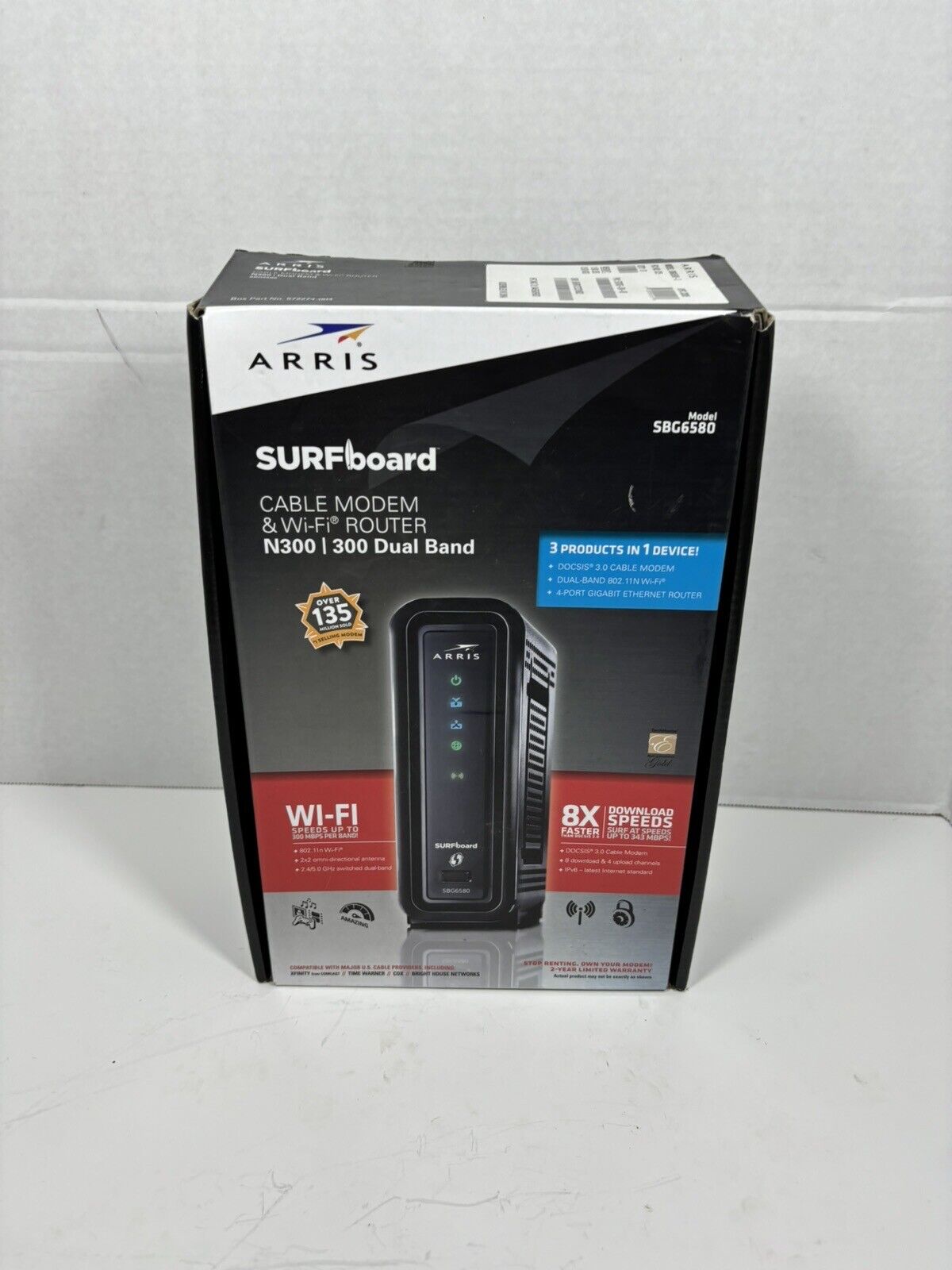 Motorola Arris SURFboard Modem& Wi-Fi Router Model SBG6580 - N300 Dual Band