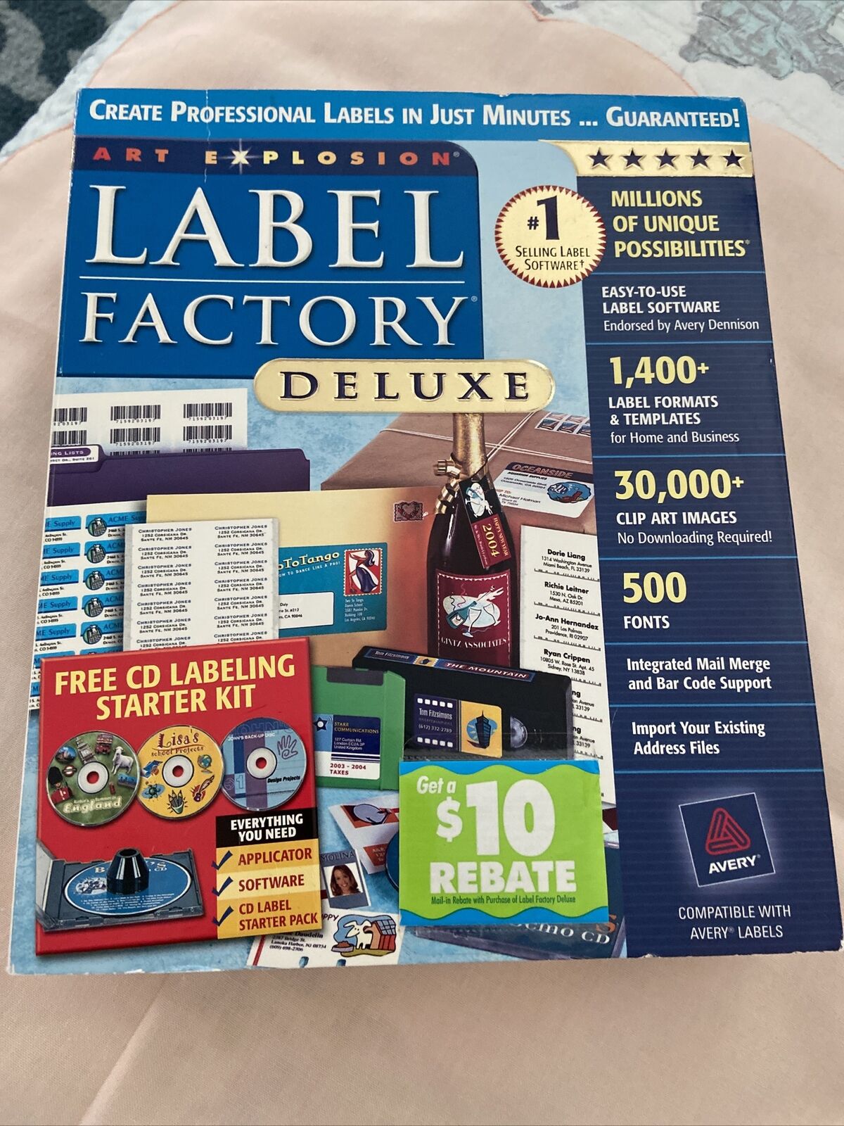 NOVA ART EXPLOSION LABEL FACTORY NEW COMPATIBLE WITH AVERY LABELS SALE $10