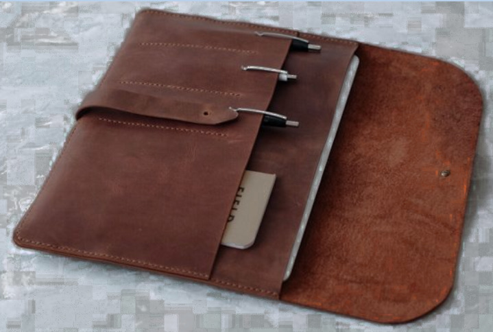 file Folder pocket cow Leather Messenger bag Envelope pack handmade brown W26