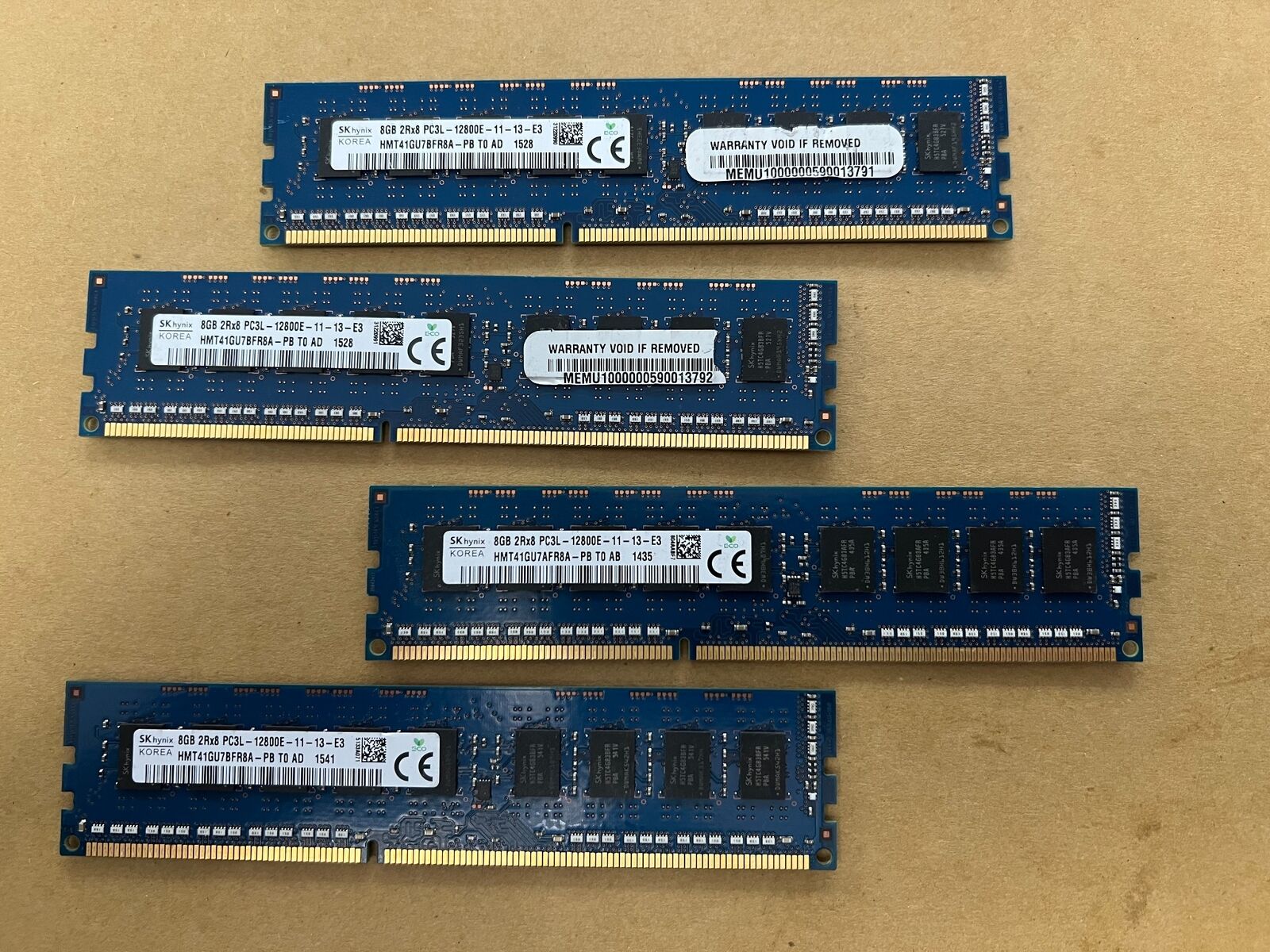 4X8GB HMT41GU7BFR8A-PB SK HYNIX DDR3L KIT 1600MHZ ECC SERVER MEMORY u2-4(48)