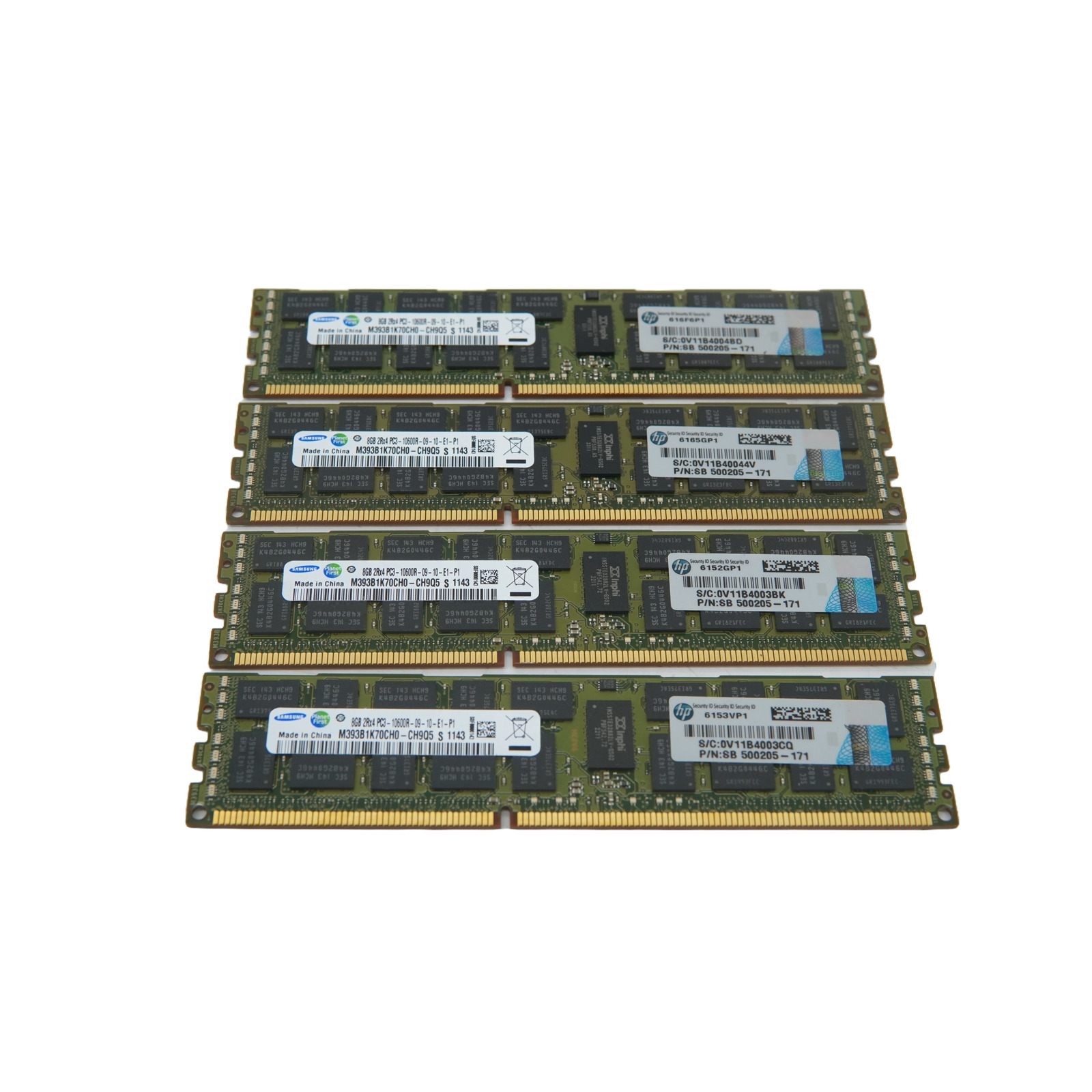 32GB (4x8GB) PC3-10600R DDR3-1333MHz 2Rx4 Reg Samsung