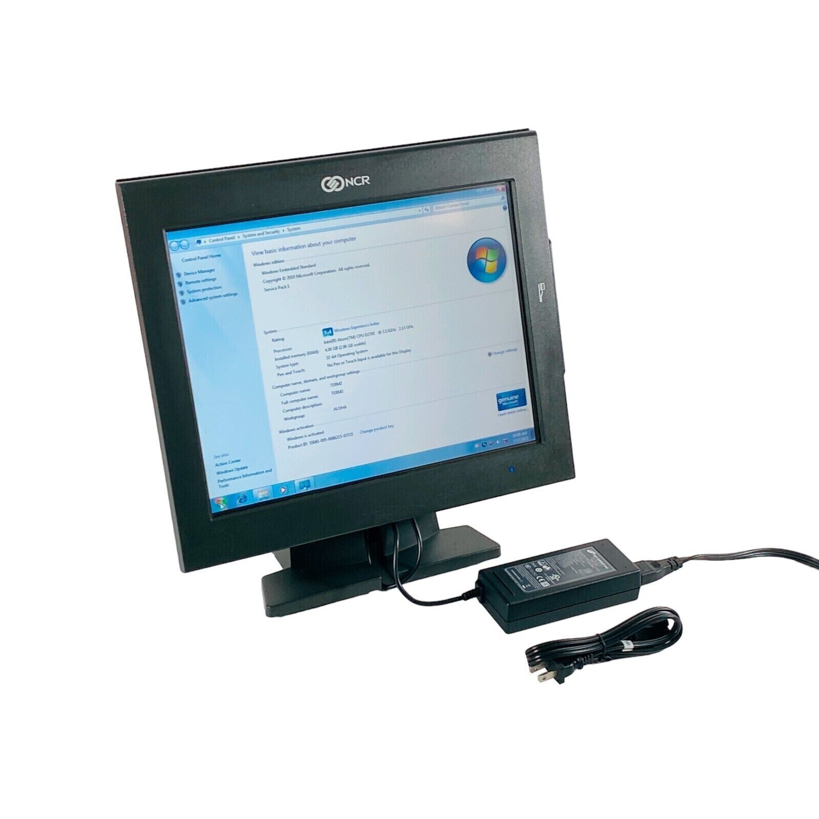 NCR 7754 Touchscreen POS Terminal Windows 7 Embed w/AC Adapter 6-Months Warranty