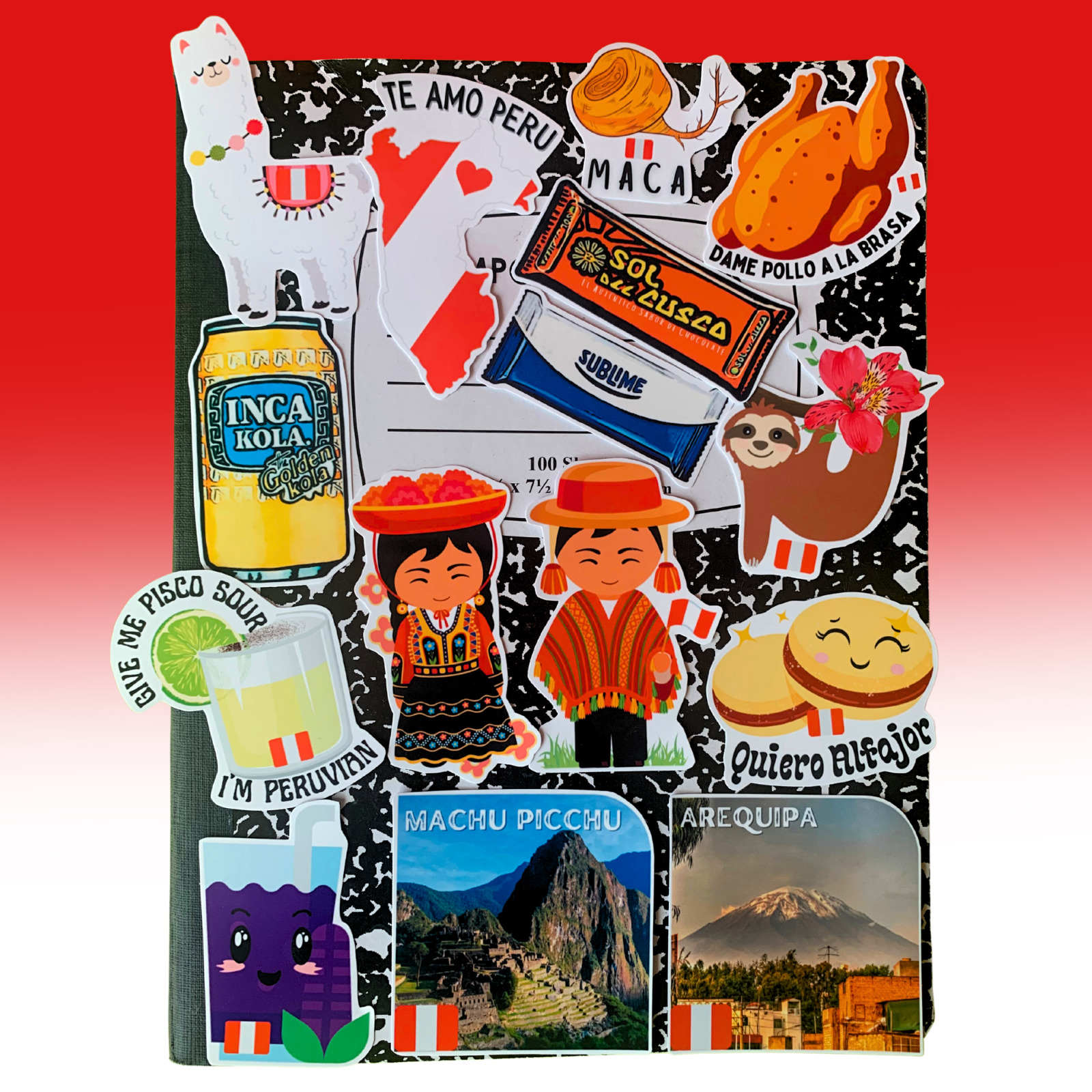 Peru Themed Decals Waterproof Stickers Set of 15 - Peruvian Art Gift