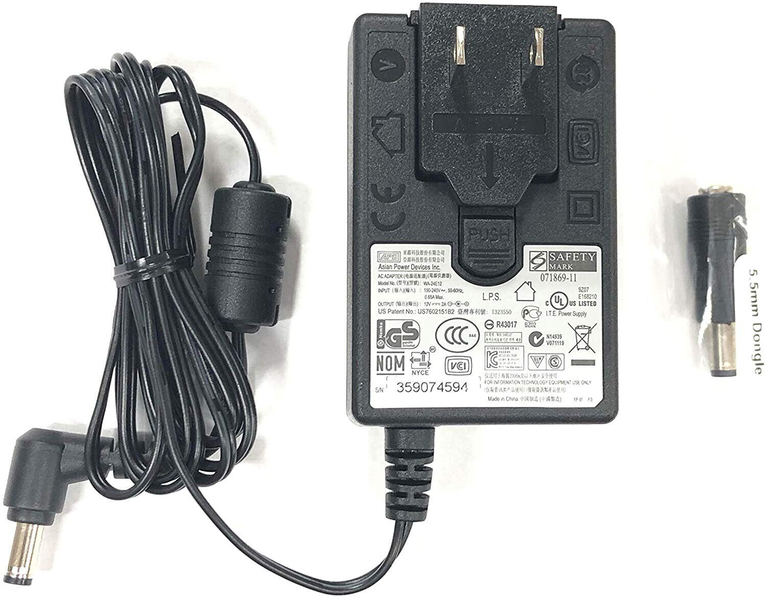 Original APD 12V AC Power Adapter For WD My Book World Edition II:WD40000H2NC