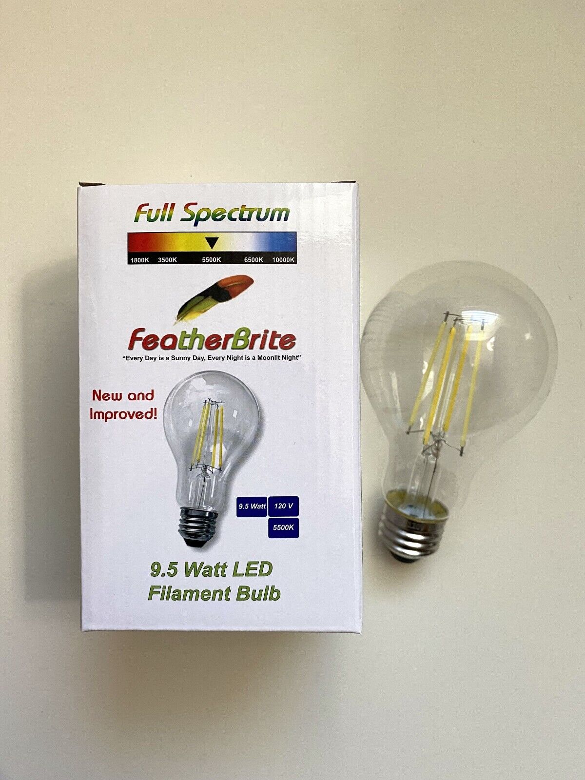 FeatherBrite Bird Light Bulb LED Full Spectrum Bulb 9.5 Watt
