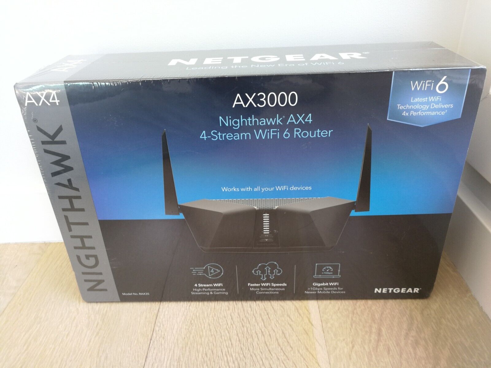 New Netgear AX3000 Nighthawk AX4 4-Stream WiFi 6 Gigabit Router RAX35-100NAS